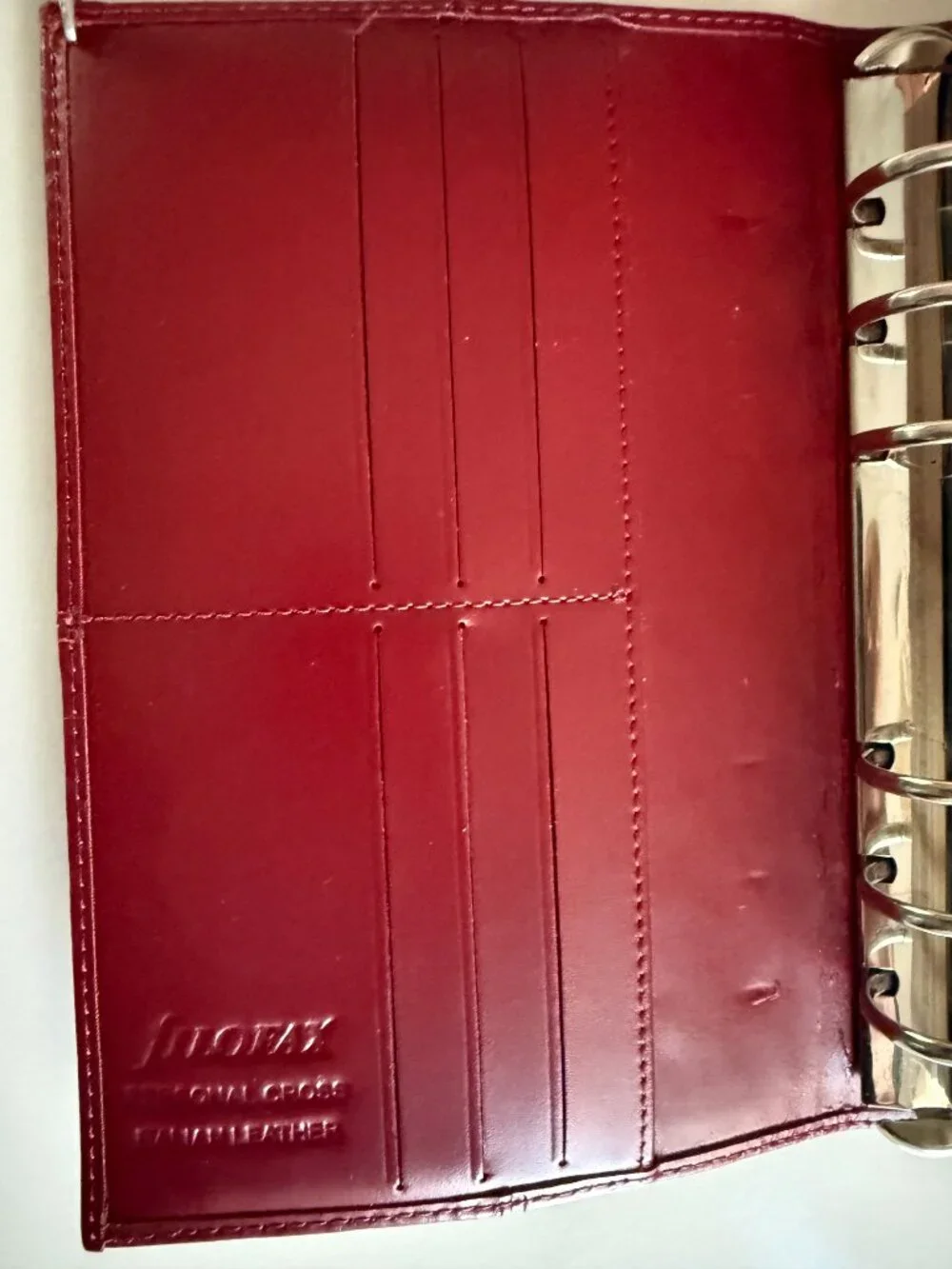 Filofax Personal Organizer Planner Diary Book Burgundy Italian Calf Leather